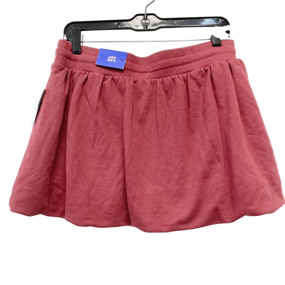 JoyLab Women's Burgundy Bubble Hem Drawstring French Terry Skort Size M - Picture 3 of 5